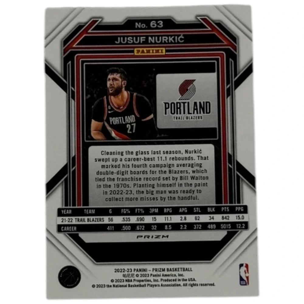 2022 Panini Prizm‎ Red Cracked Ice #63 Jusuf Nurkic